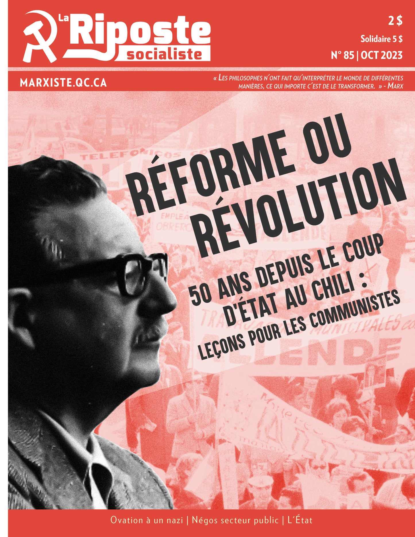 La Riposte socialiste No85 – Oct 2023